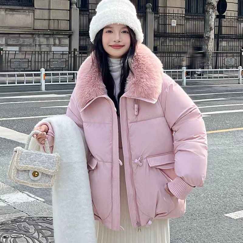 Korean Style Loose Lapels Sense Puffer Jacket Coat