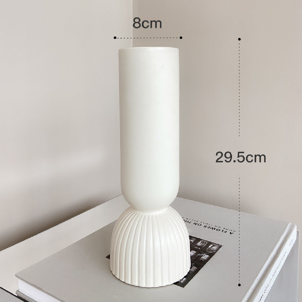 Premium White Porcelain Hydroponic Vase - Modern Home Office Desktop Decoration