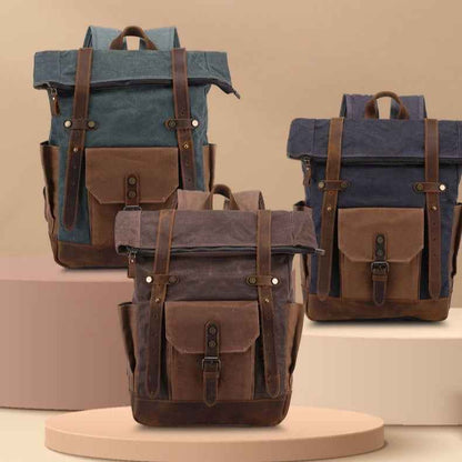 Vintage Oil Wax Waterproof Canvas Traveling Bag