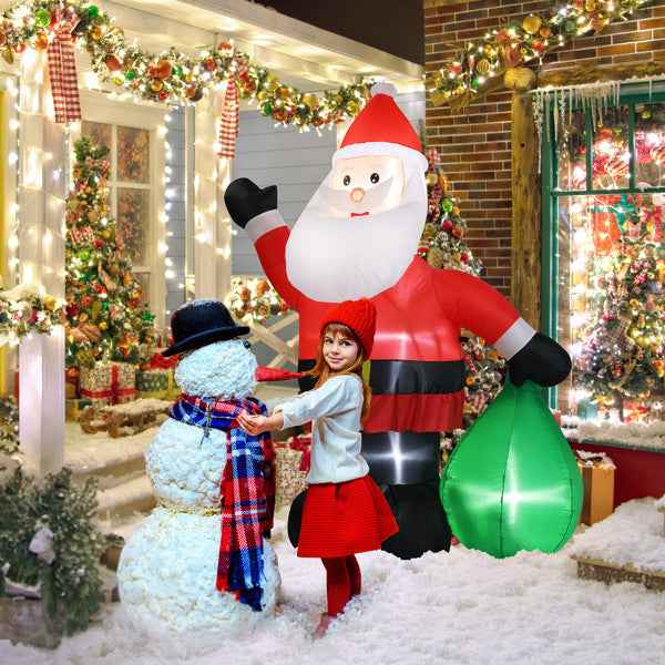 6ft Gift Santa Claus - 4 LED Lights Christmas Inflatable Decoration - DropOnline.co
