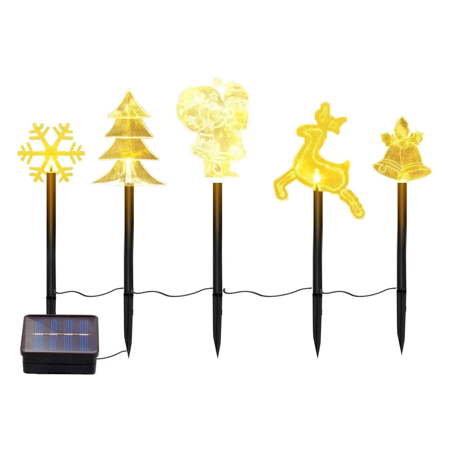 5Pcs Mixed Christmas Solar Stake Light Set - Waterproof Outdoor Landscape Light - DropOnline.co