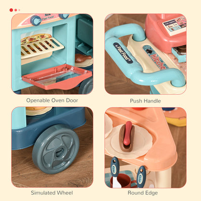 Kids Kitchen Food Stand with Play Food