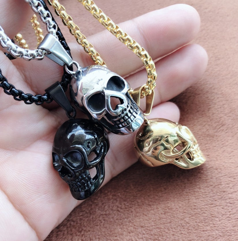 Halloween Skull Necklace - Men's Punk Titanium Steel Chain