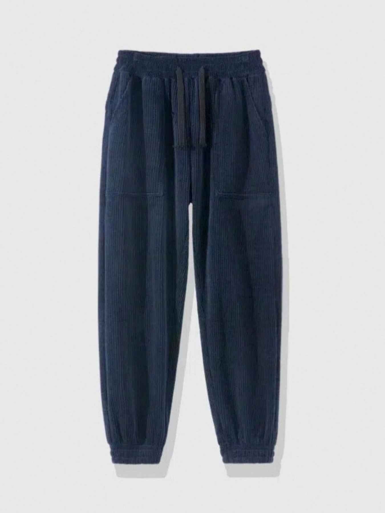 Men's Corduroy Casual Pants - Straight Leg Anti-Wrinkle Trousers