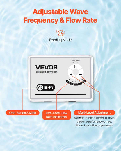 Aquarium 24V DC Water Pump With Controller 30W 800 GPH Wave Maker Return Pump