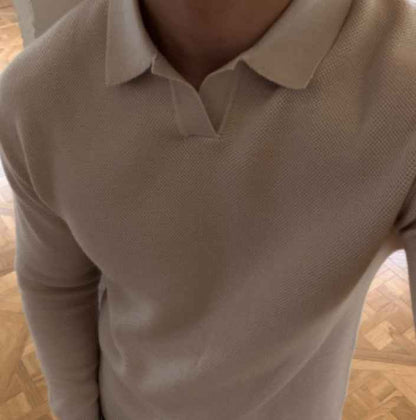 Old Money Style Knitted Sweater Men's Autumn Long Sleeve Outfit