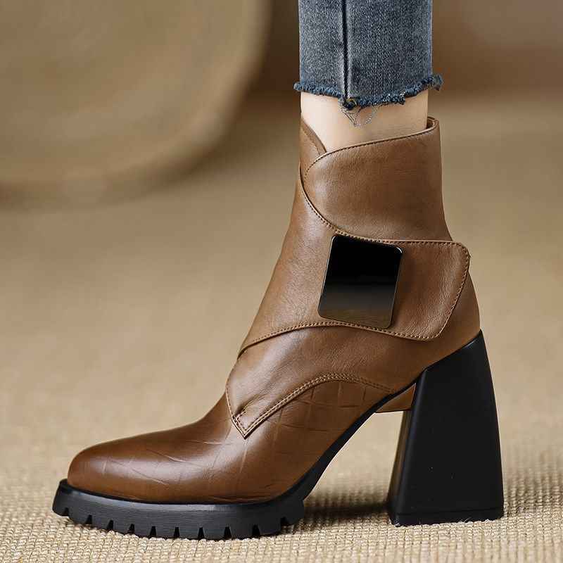 Retro Soft Sole Chunky Heel Ankle Boots For Women