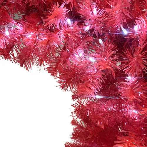 6FT Hinged Fir Bent Top Christmas Tree - Santa Hat Style 1250 Tips 300 LED Lights - DropOnline.co