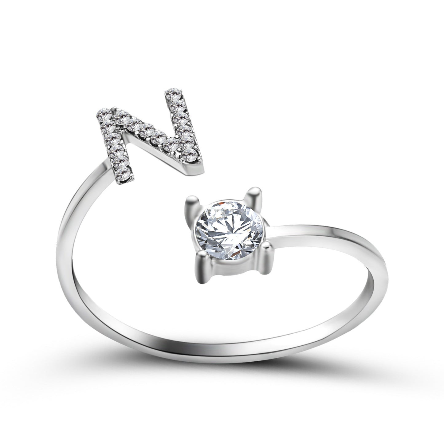 Adjustable Initial Letter Ring - Personalized Alphabet Jewelry