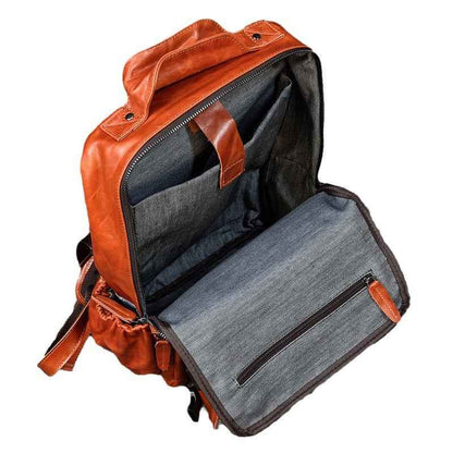 Cowhide Flip Shoulder Large Capacity Computer Bag