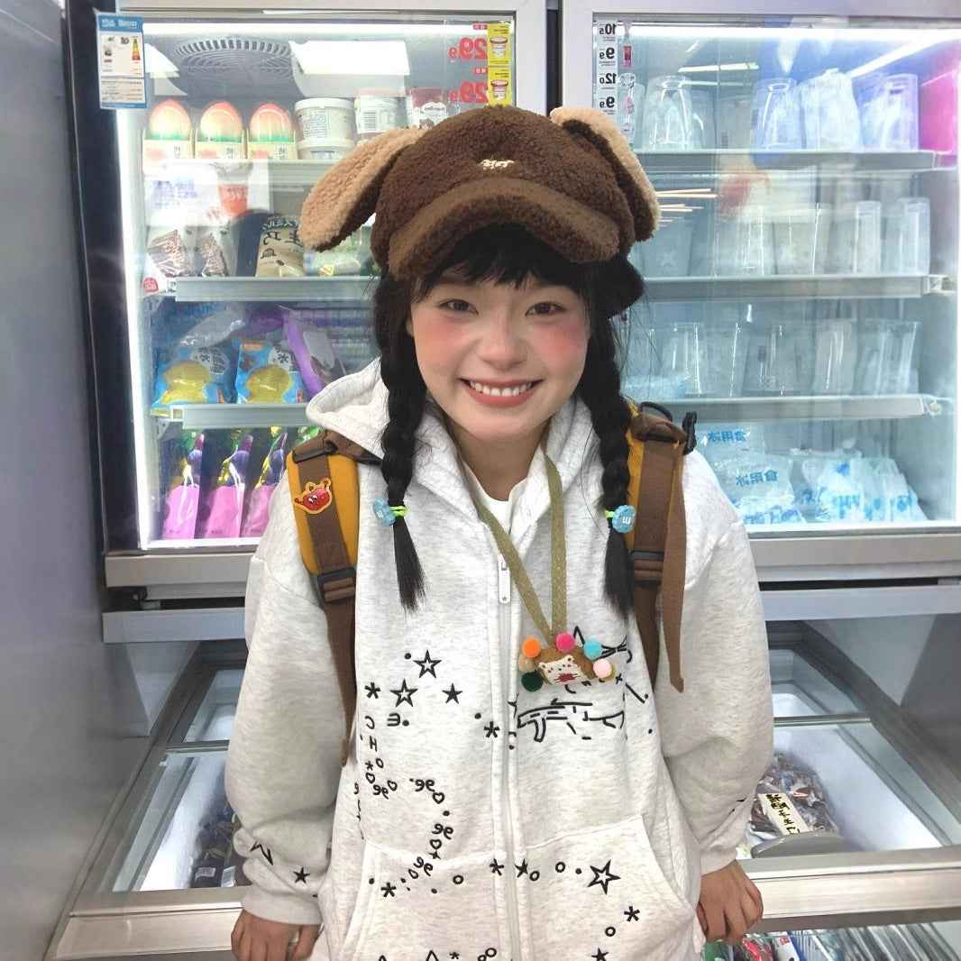 College Style Embroidered Cute Cartoon Hooded Sweatshirt Women's Loose Casual