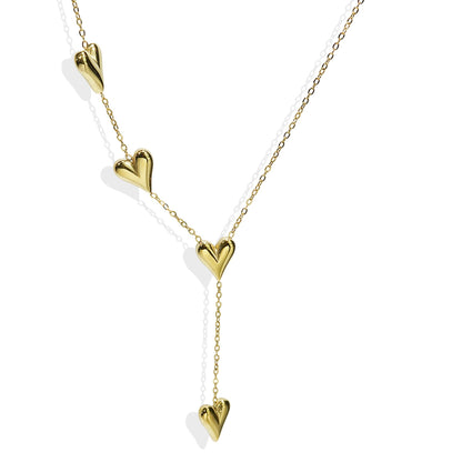 Lxalry 18K Gold Plated Heart Necklace  Recycled Stainless Steel Modern Minimalist Jewelry  Hypoallergenic   Ocean-Safe Gift For Women Wife Mom  Everyday Elegance With Golden Hour Glow - DropOnline.co