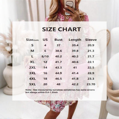 Plus Size Women's Round Neck Button Front Floral Print Dress - Spring Summer Patchwork Midi Dress - DropOnline.co