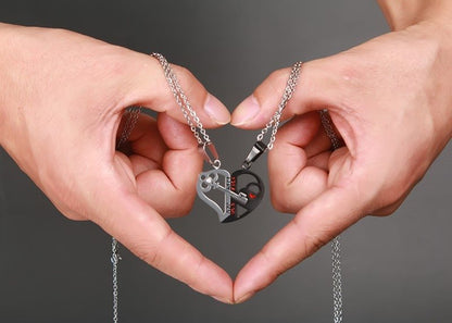 Pendant Love Necklace Set Lover Valentine Gifts Stainless Steel Chain Necklace - DropOnline.co