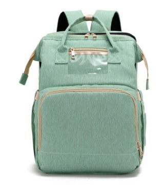 USB Charging Mommy Bed Backpack - Foldable Large Capacity Multi-Function Baby Bag