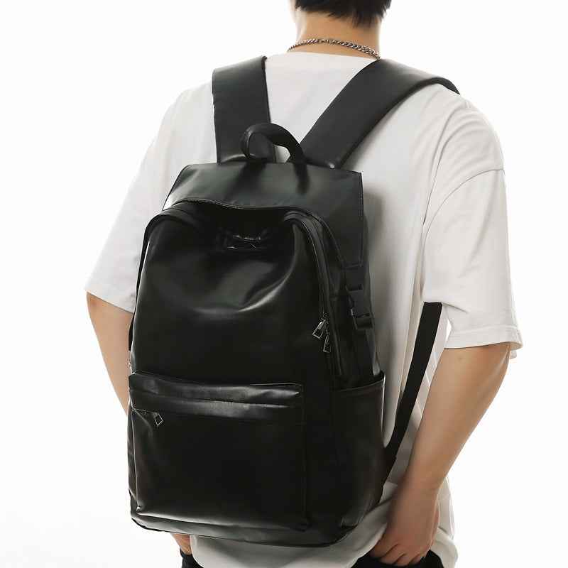 Travel Out Large Capacity PU Leather Men's Backpack