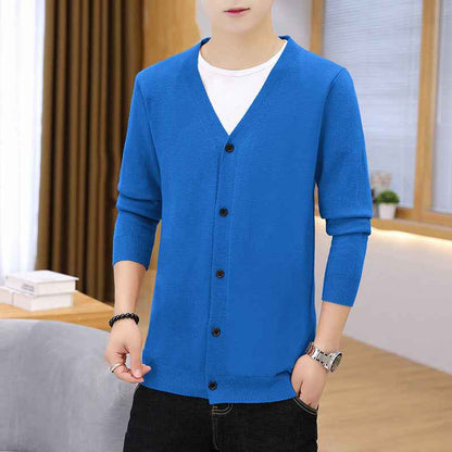Men's Thick Slim Casual Cardigan Knit Jacket
