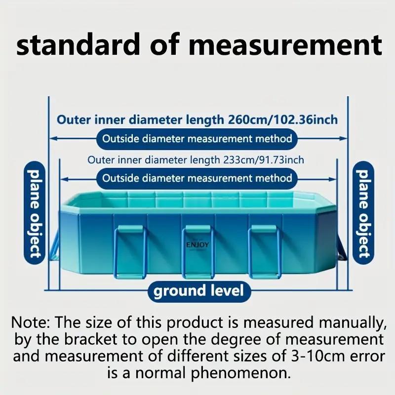 2.6-meter Glacier Blue Swimming Pool - No Inflation Required, Leak-proof, Soothing Glacier Blue Aesthetics, Stylish And Elegant Design - A Must-Have For Family Water Games And Cool Summer Recreation I