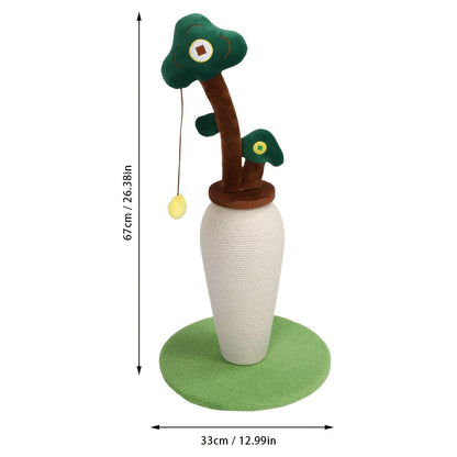 Vertical Money Tree Cat Scratching Pole, Sisal Wear-Resistant Cat Scratching Column, Interactive Ball Track Spring Ball Cat Toy, Durable And Cute Sisal Cat Scratching Pole - DropOnline.co