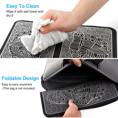1Pc Foot Massage Pad Electric Stimulator Massager Unit Leg Reshaping Muscle Pain Relax Foldable Massage Mat With 8 Modes 19 Intensity Levels Remote Control - DropOnline.co