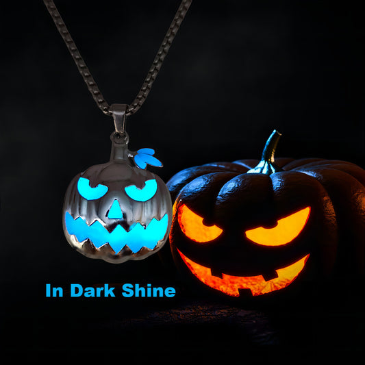 Halloween Luminous Pumpkin Pendant Necklace - Ghost Festival Accessory