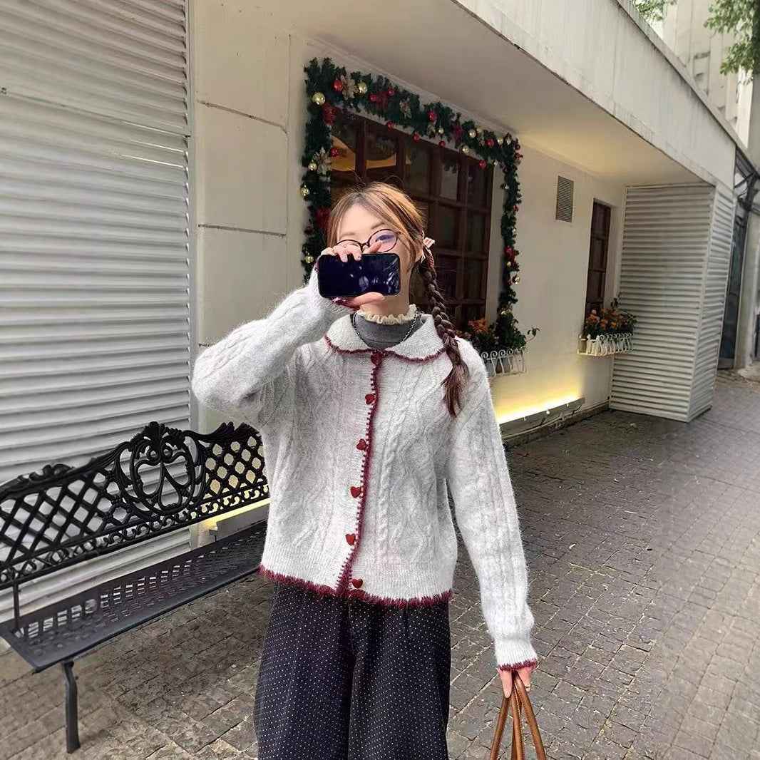 Thickened Cable-knit Sweater Cardigan