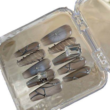 Handmade Long Mechanical Awn Star  Diamond Manicure - DropOnline.co