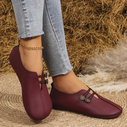 Ins Square Toe Slip-on Sandals Summer Fashion Soft Flat Shoes For Women - DropOnline.co