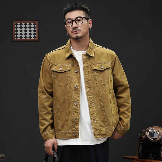 Fashionable Loose-Fit Plus-Size Denim Jacket For Men