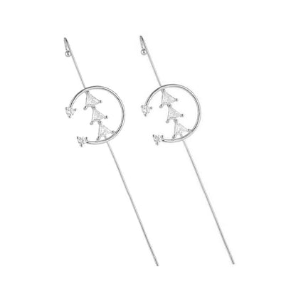 Glistening Ear Wrap Crawler Zircon Earrings Piercing Earrings Premium Earrings - DropOnline.co