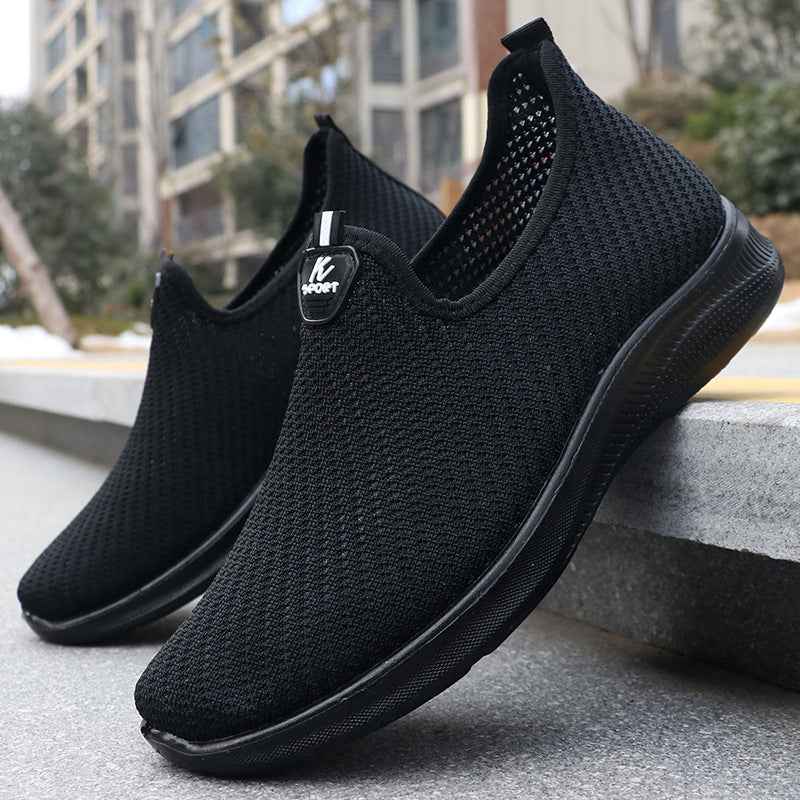 Spring Men's Shoes Casual Shoes, Breathable Flyknit Sneakers
