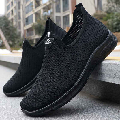 Spring Men's Shoes Casual Shoes, Breathable Flyknit Sneakers