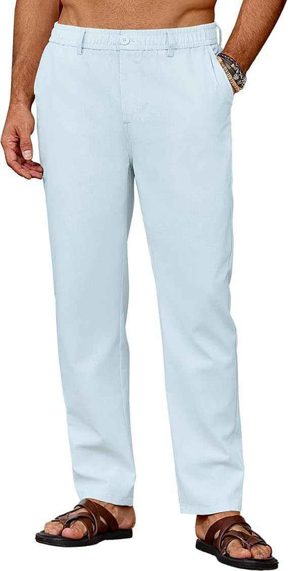 Men's Casual Breathable Drawstring Pants Breathable Casual Pants With Slight Stretch