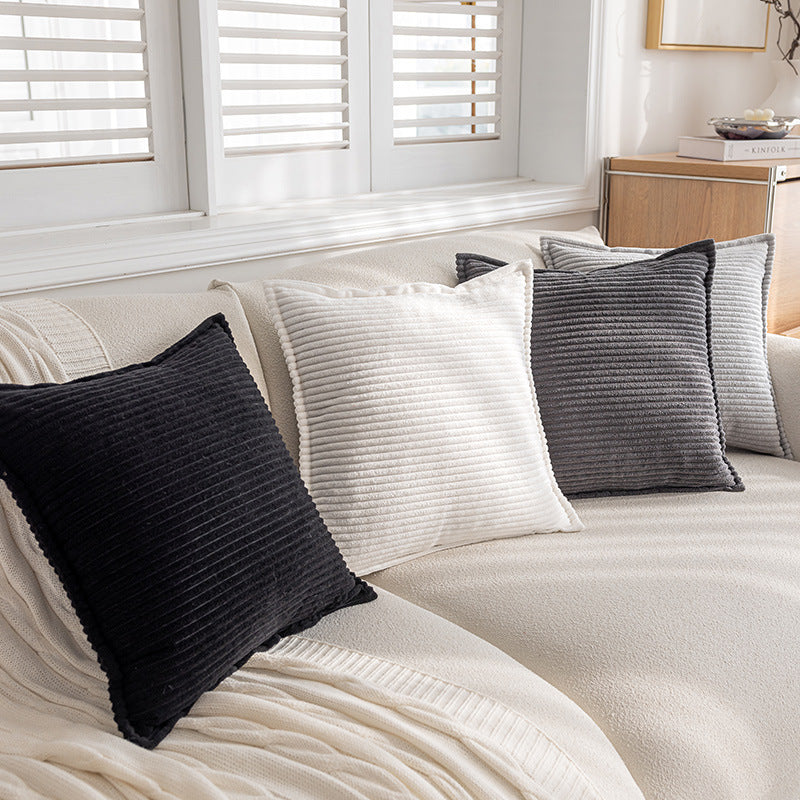 Corduroy Striped Pillow Cover - Textured Ribbed Cushion Case