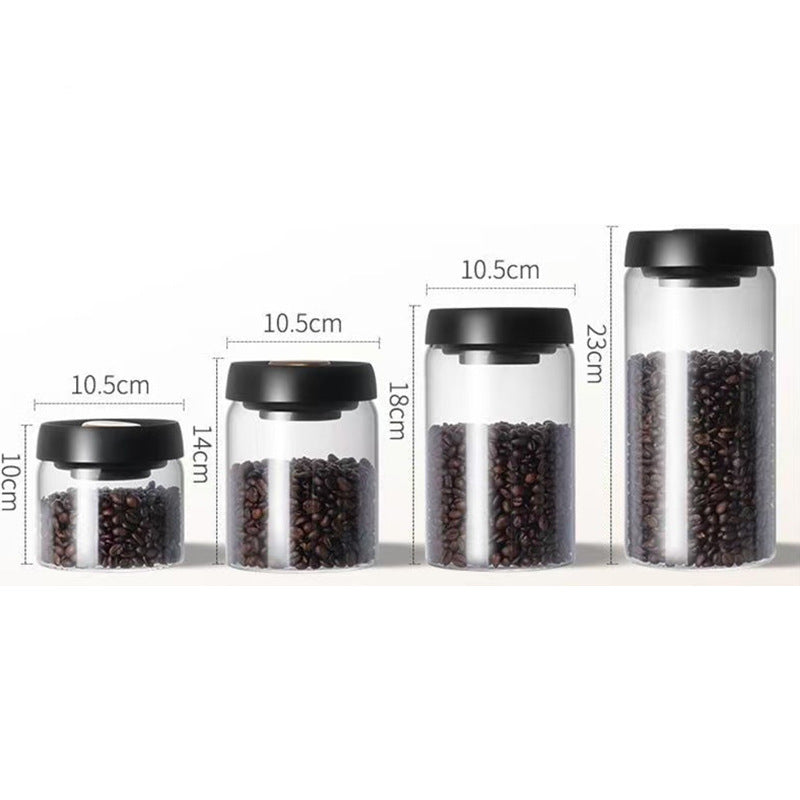 Premium Vacuum Sealed Borosilicate Glass Storage Jar - Airtight Coffee Bean & Food Container