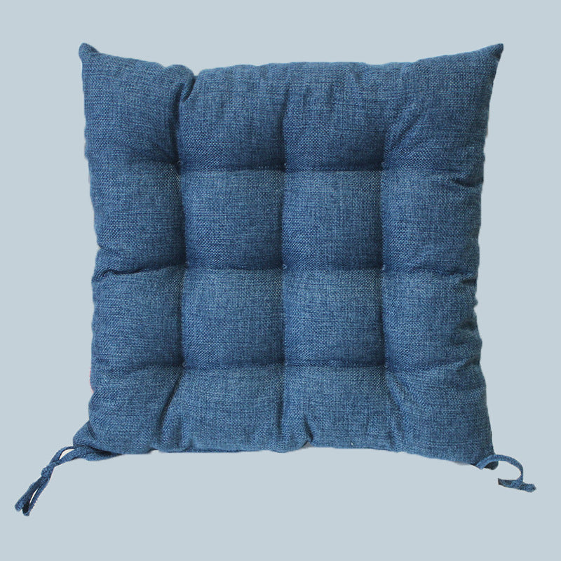 Simple Solid Color Linen Dining Chair Cushion