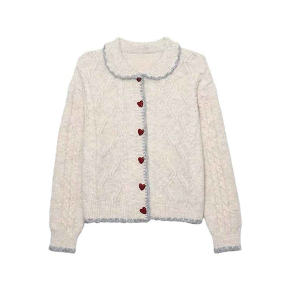 Thickened Cable-knit Sweater Cardigan