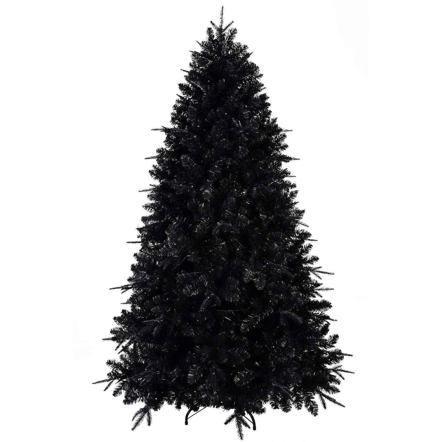 Prelit Black Christmas Tree with White Lights - PE&PVC Halloween & Xmas Tree - DropOnline.co