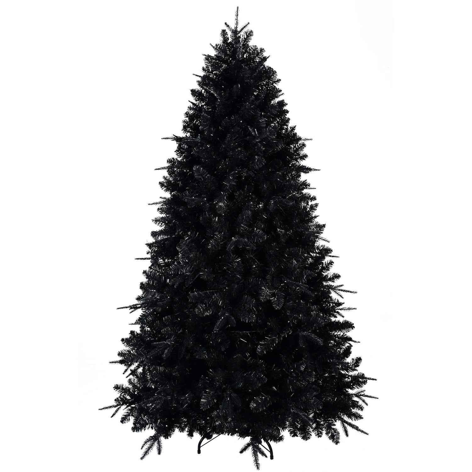 Prelit Black Christmas Tree with White Lights - PE&PVC Halloween & Xmas Tree - DropOnline.co