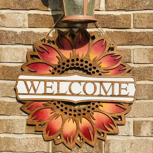 Premium Sunflower Doorplate Decoration - Boxwood Craft Pendant