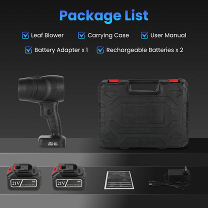 130000RPM Mini Cordless Leaf Blower Jet Blower Battery Operated Blower With 2x 3Ah Batteries For Leaf Snow Dust Water Blowing