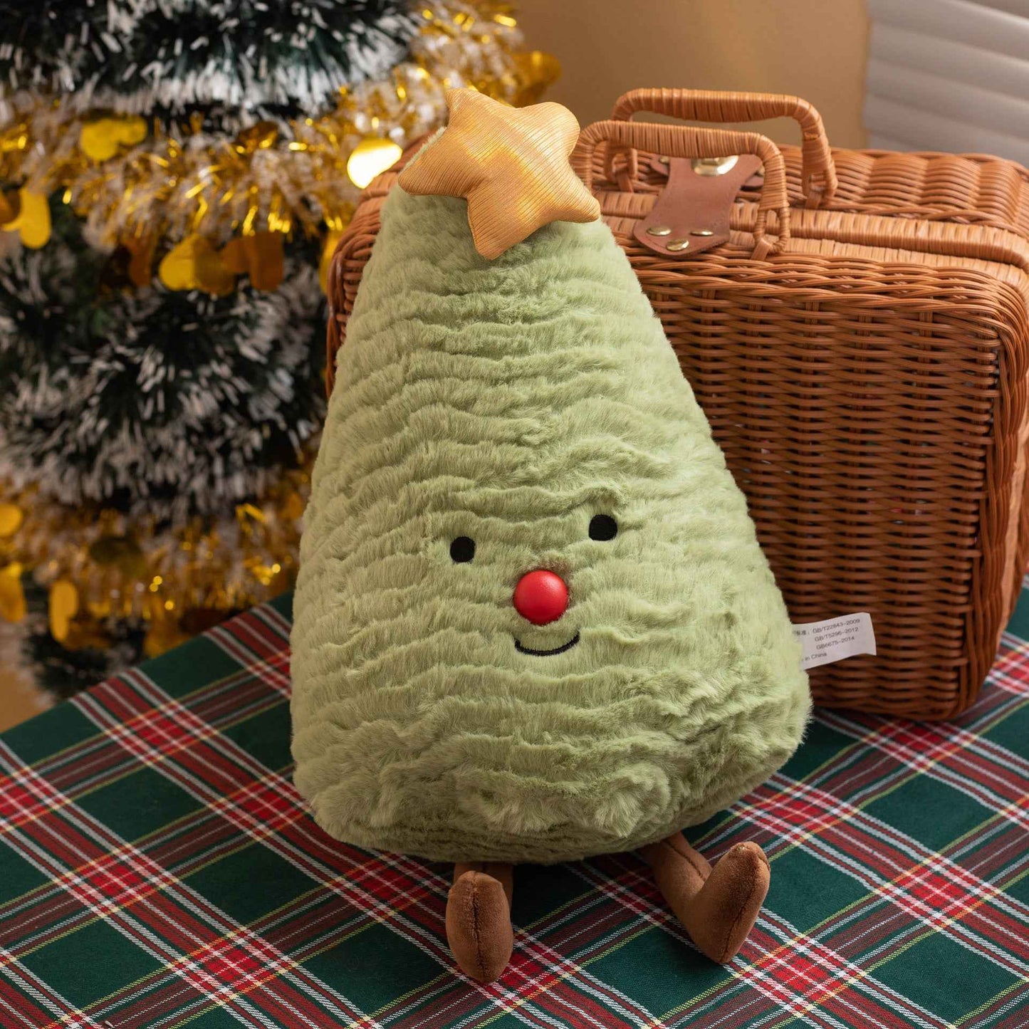 Plush Pillow Christmas Tree Decorative Gift Doll - Holiday Cushion