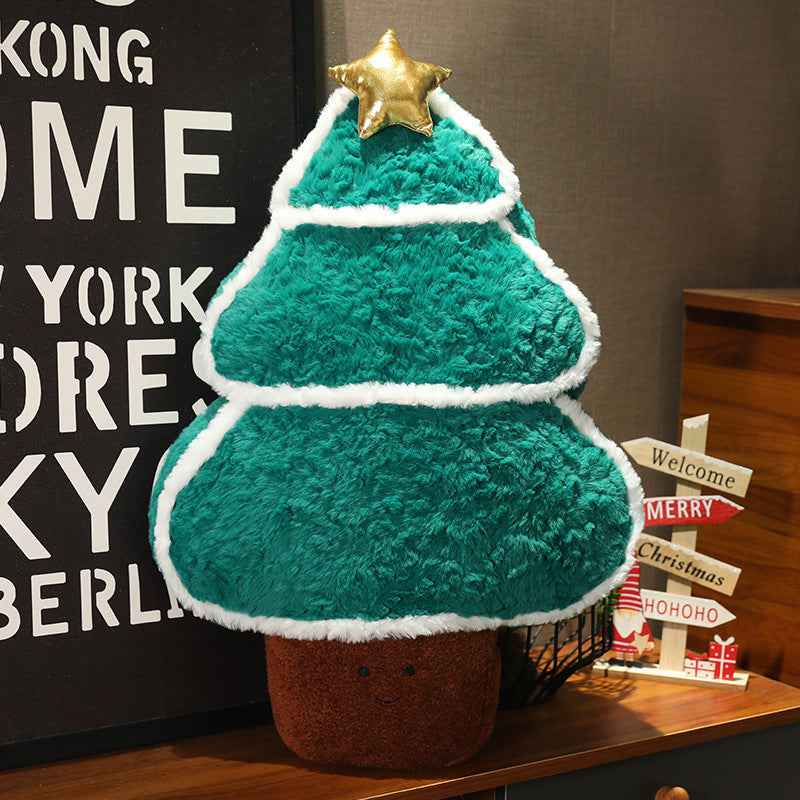 Plush Pillow Christmas Tree Decorative Gift Doll - Holiday Cushion