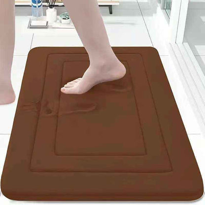 Bathroom Mat With Thickened Memory Foam Anti-Slip Mat For Bathroom Entrance Coral Velvet Foot Mat