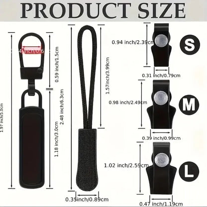 36 Zipper Repair Kit, Quick Installation Of Zipper Head, Removable Replacement Zipper Top, Exchange Plastic Zipper Pull, Suitable For Clothing, Luggage, Backpacks, Sewing Supplies, Size S/M/L