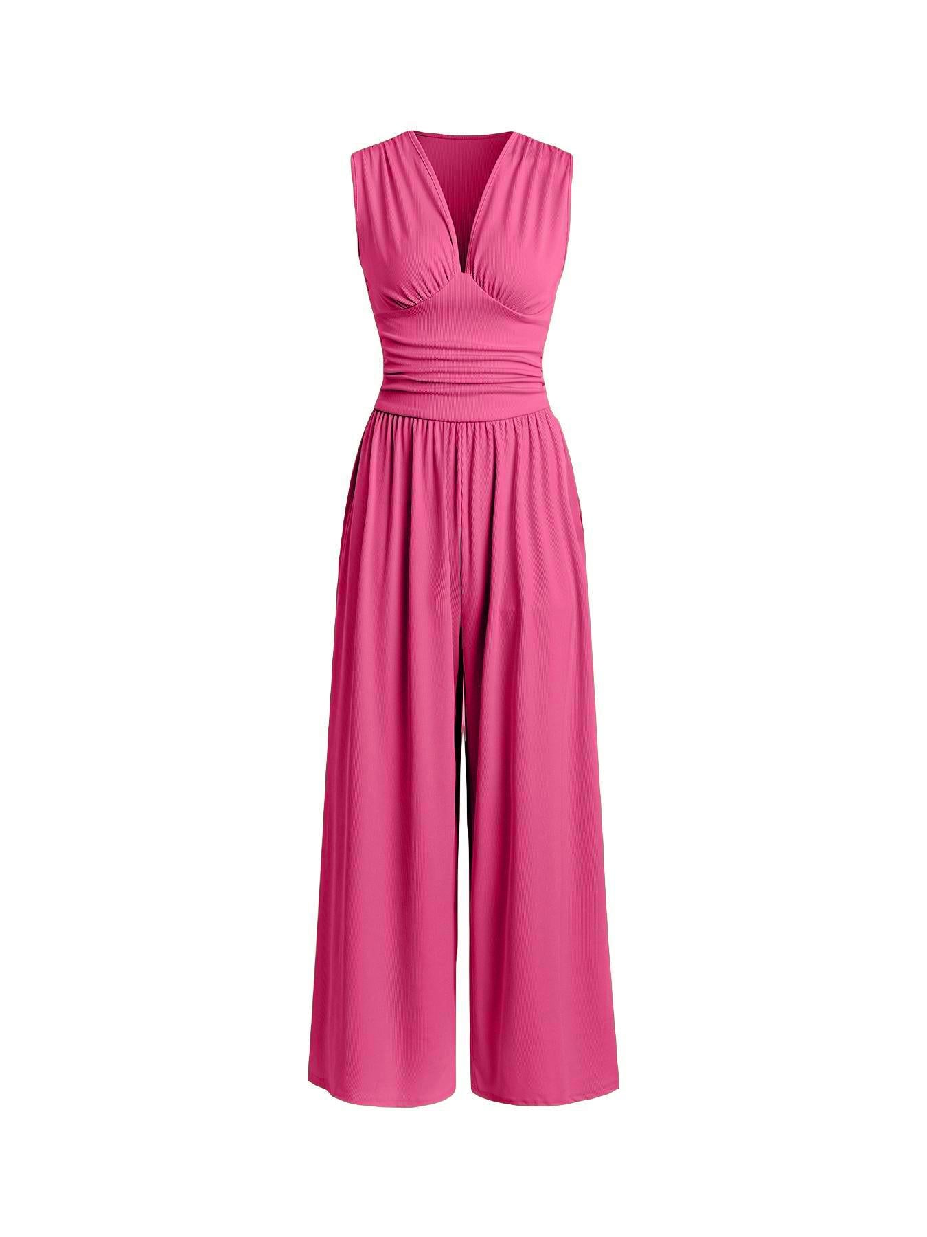 Sleeveless Knitted Wide Leg Jumpsuit