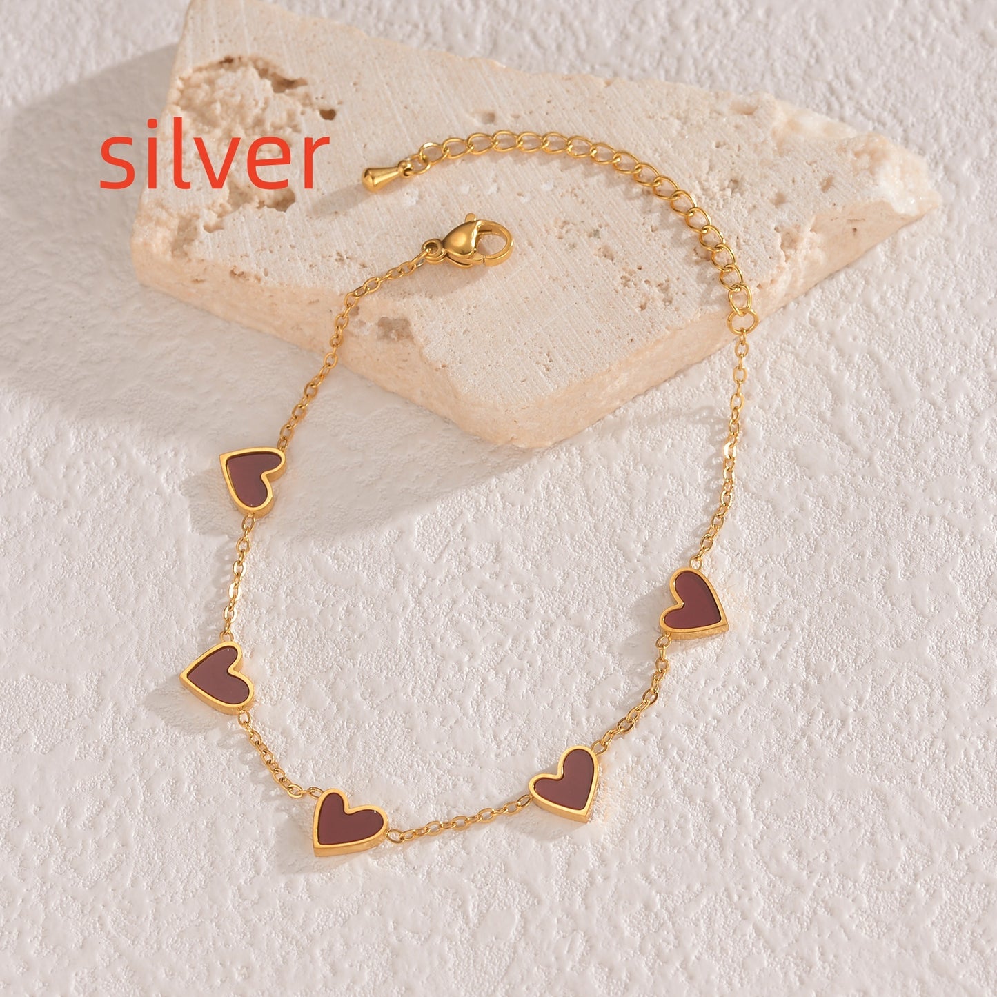 Love Heart Bracelet - Stainless Steel Dripping Heart Design