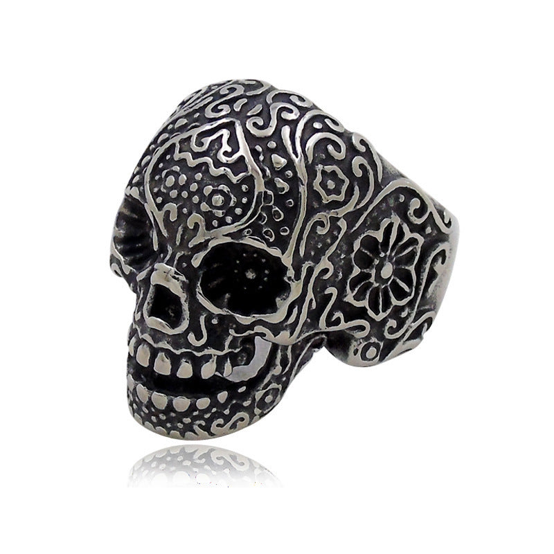 Men's Hip Hop Skull Ring - Trendy Punk Style Titanium Steel