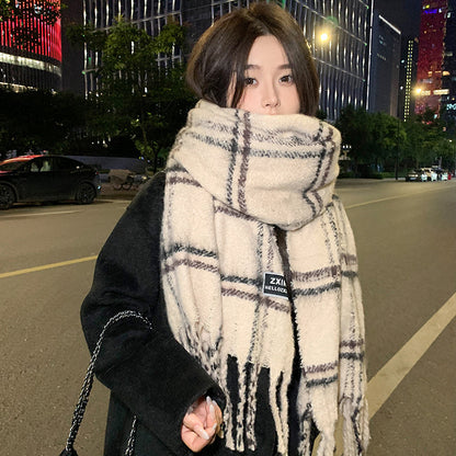 Fashion Scarf - Casual Plaid Printed Warm Neck Protection Scarf - DropOnline.co