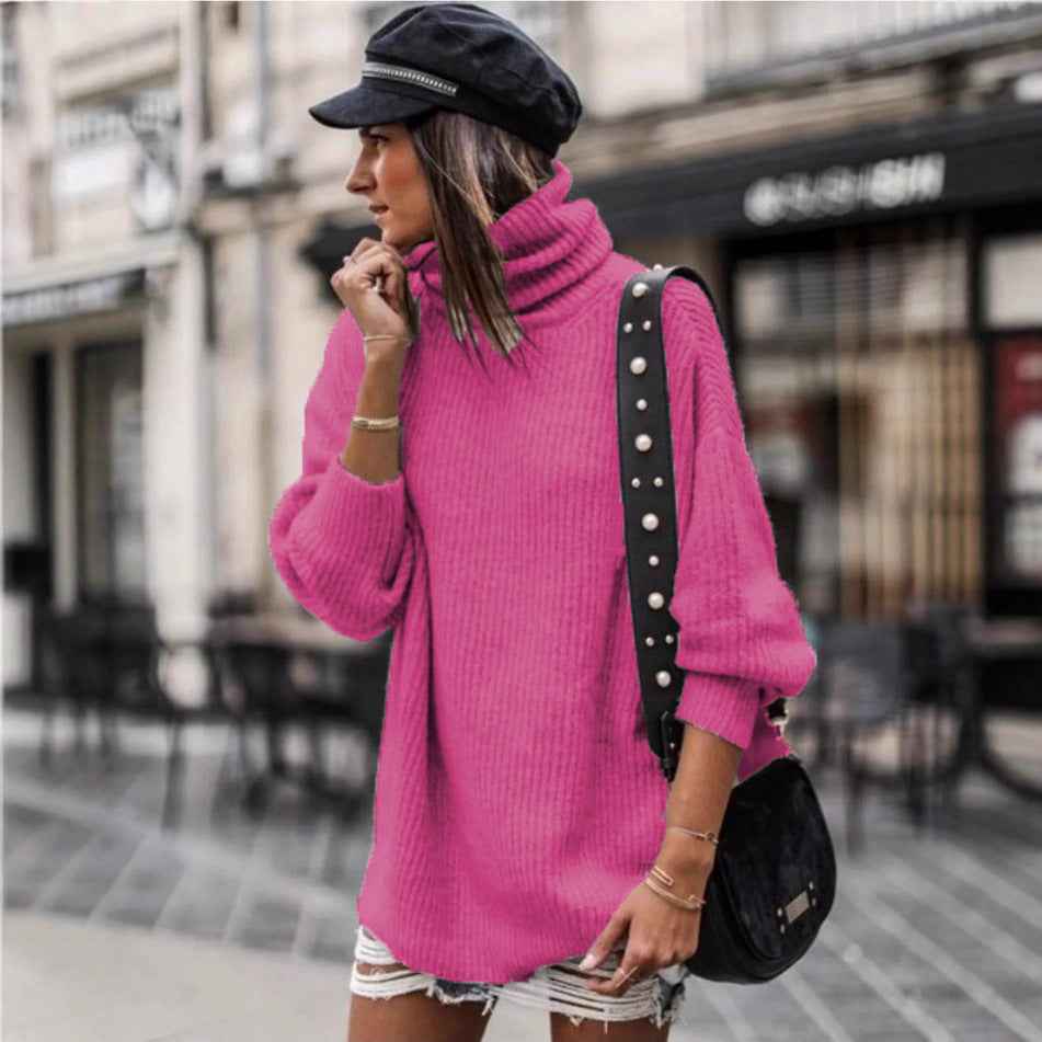 European And American Pullover Mid-length Women's Sweater Dress